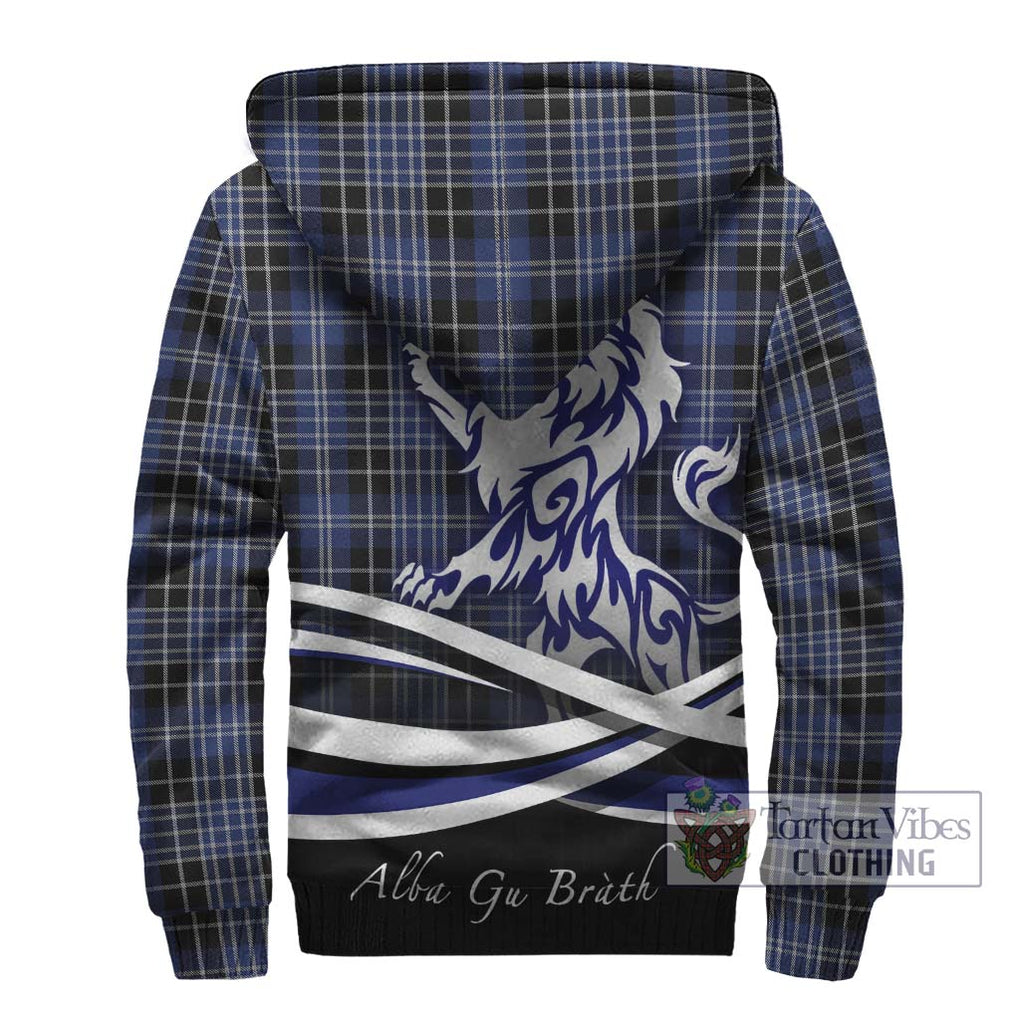 Clarke Tartan Sherpa Hoodie with Alba Gu Brath Regal Lion Emblem - Tartan Vibes Clothing