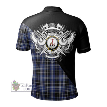 Clarke Tartan Polo Shirt with Family Crest and Military Logo Style - Tartan Vibes Clothing
