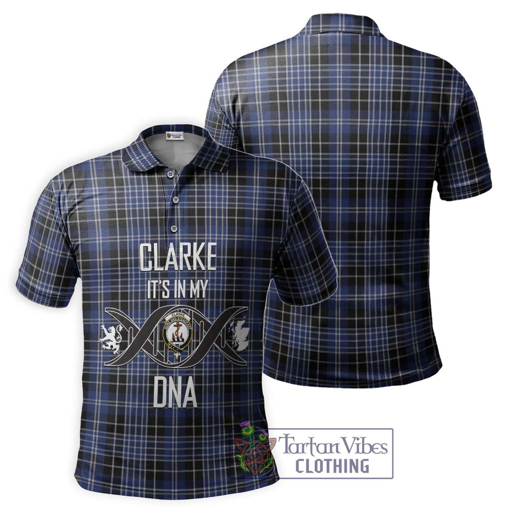 Clarke Tartan Polo Shirt with Family Crest DNA In Me Style - Tartan Vibes Clothing