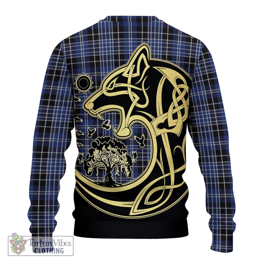Clarke Tartan Ugly Sweater with Family Crest Celtic Wolf Style - Tartan Vibes Clothing