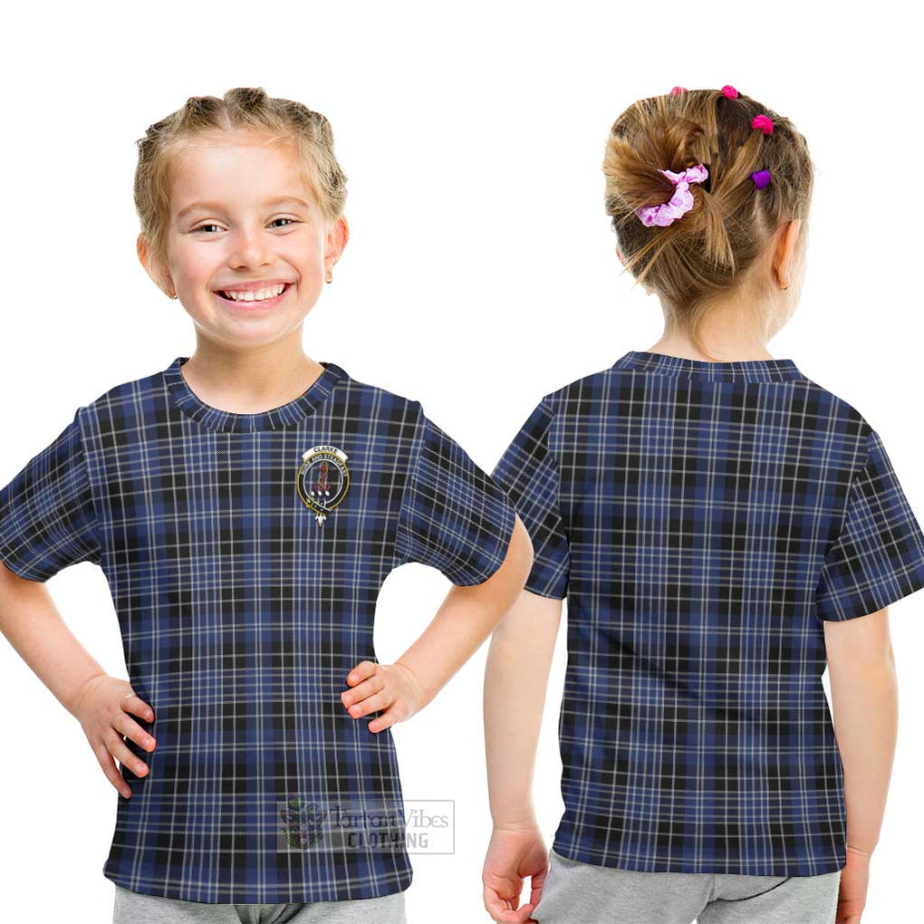 Clarke Tartan Kid T-Shirt with Family Crest - Tartan Vibes Clothing