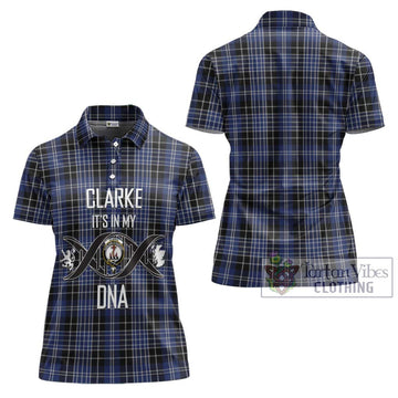 Clarke Tartan Women's Polo Shirt with Family Crest DNA In Me Style - Tartan Vibes Clothing