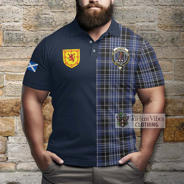 Clarke Tartan Polo Shirt Alba with Scottish Lion Royal Arm Half Style - Tartan Vibes Clothing