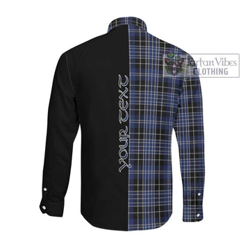 Clarke Tartan Long Sleeve Button Shirt with Family Crest and Half Of Me Style Men's Shirt - Tartanvibesclothing Shop