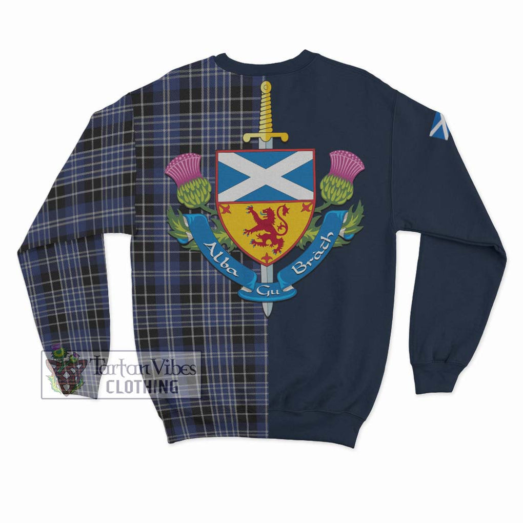 Clarke Tartan Sweatshirt Alba with Scottish Lion Royal Arm Half Style - Tartan Vibes Clothing