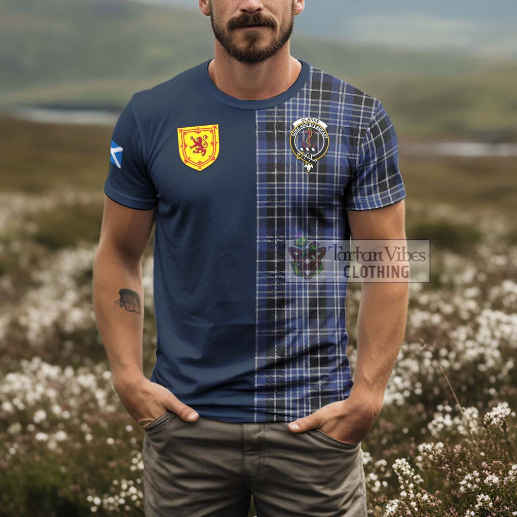 Clarke Tartan T-Shirt Alba with Scottish Lion Royal Arm Half Style - Tartan Vibes Clothing