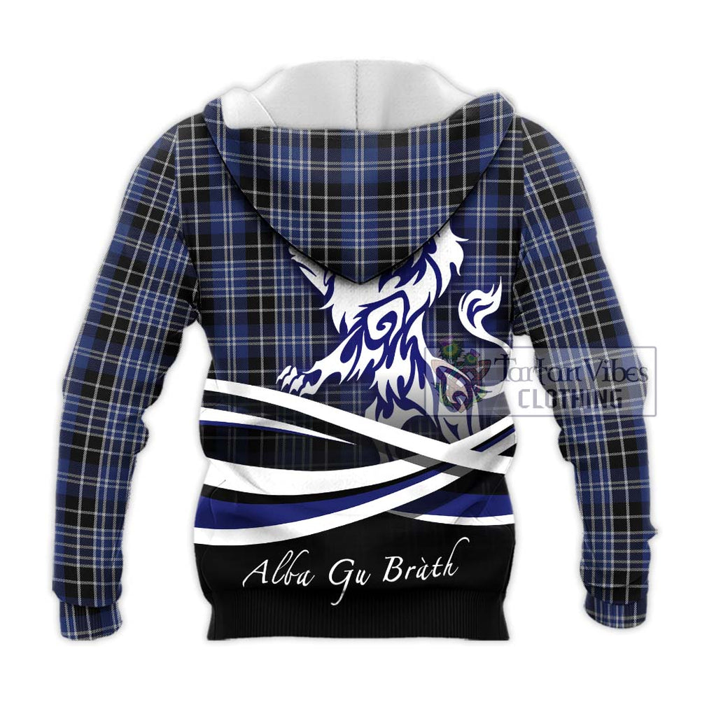 Clarke Tartan Knitted Hoodie with Alba Gu Brath Regal Lion Emblem - Tartan Vibes Clothing