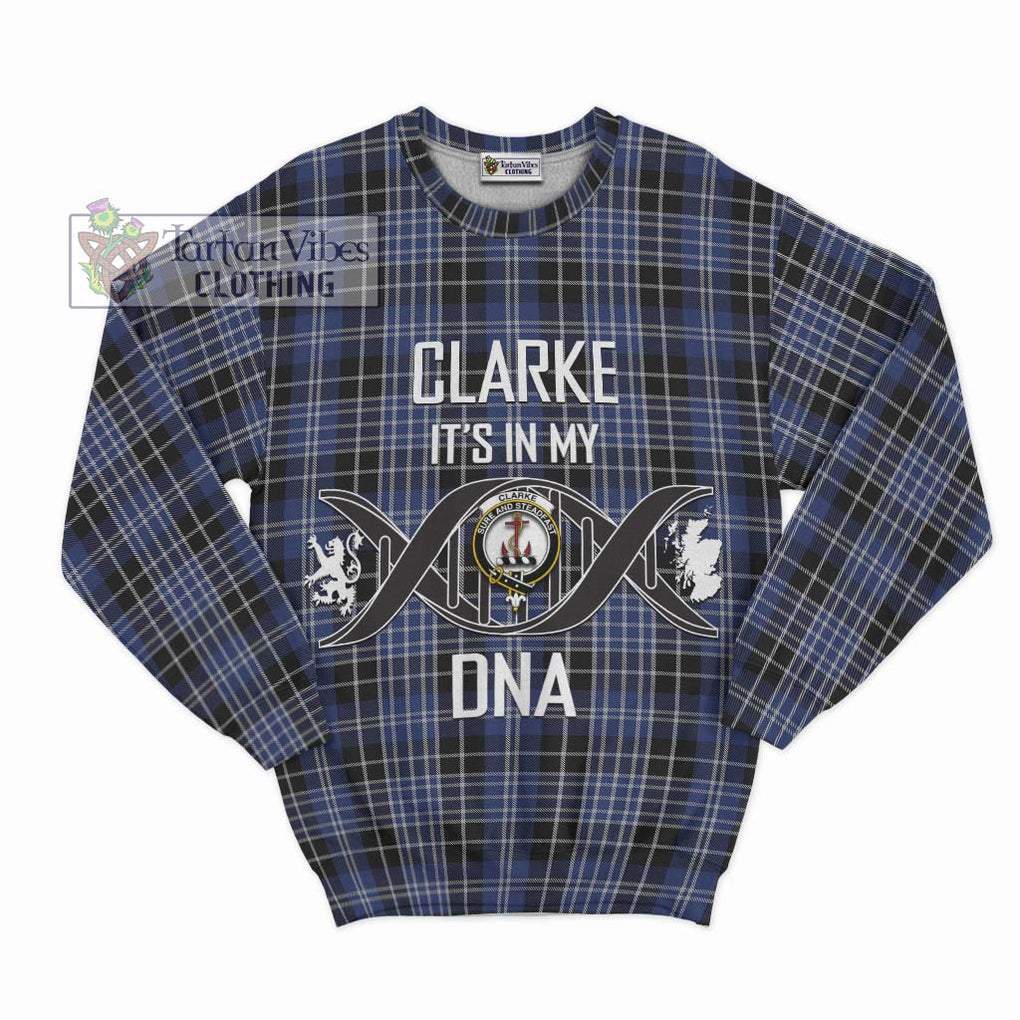 Clarke Tartan Sweatshirt with Family Crest DNA In Me Style - Tartan Vibes Clothing