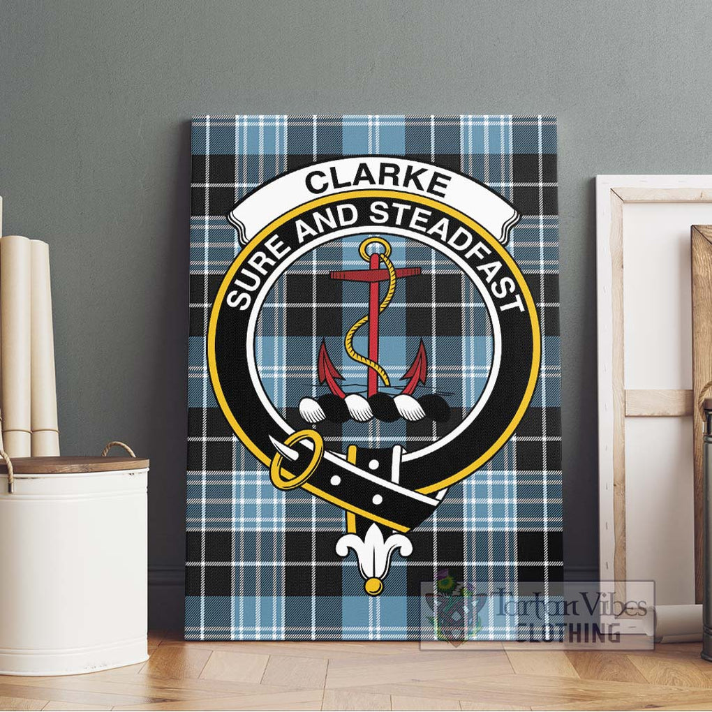Clarke Ancient Tartan Canvas Print Wall Art with Family Crest Without Frame - Tartan Vibes Clothing
