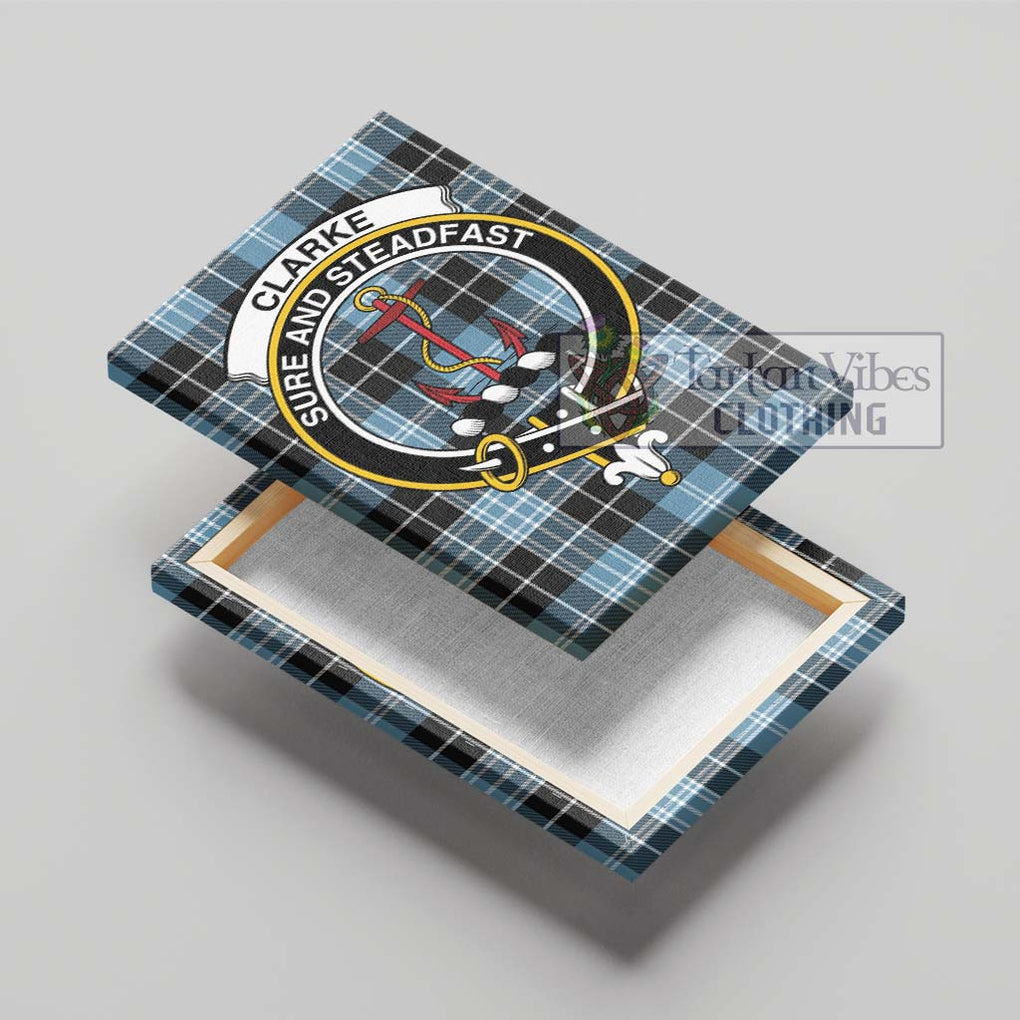 Clarke Ancient Tartan Canvas Print Wall Art with Family Crest - Tartan Vibes Clothing
