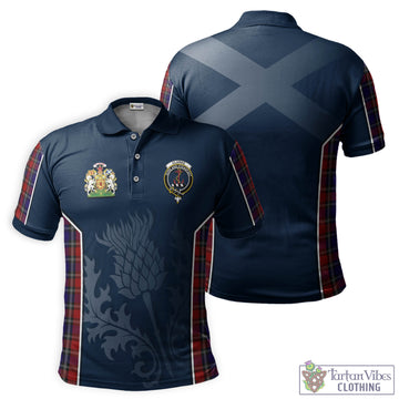 Clarke Red Tartan Men's Polo Shirt with Family Crest and Scottish Thistle Vibes Sport Style Kid - Tartan Vibes Clothing
