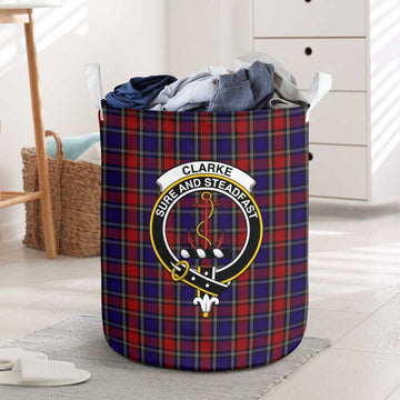 Clarke Red Tartan Laundry Basket with Family Crest One Size - Tartan Vibes Clothing