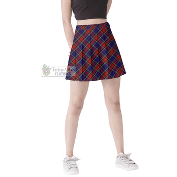 Clarke Red Tartan Women's Plated Mini Skirt