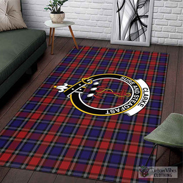 Clarke Red Tartan Area Rug with Family Crest L 59*86 inch (150x220 cm) - Tartan Vibes Clothing