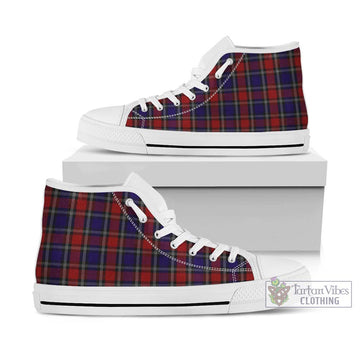 Clarke Red Tartan High Top Shoes Kid High Top - White Sole - Tartan Vibes Clothing