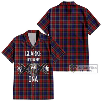 Clarke Red Tartan Hawaiian Shirt with Family Crest DNA In Me Style Kid - Tartan Vibes Clothing