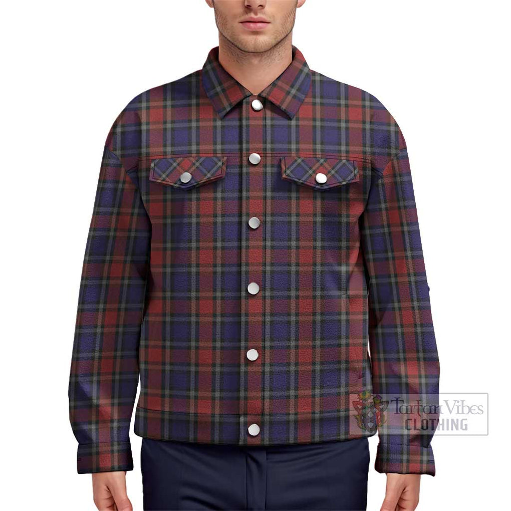 Clarke Red Tartan Unisex Lapel Cotton Jacket Unisex - Tartan Vibes Clothing
