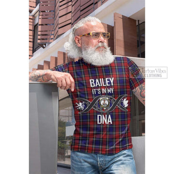 Clarke Red Tartan Cotton T-shirt with Family Crest DNA In Me Style Men's Shirt - Tartan Vibes Clothing