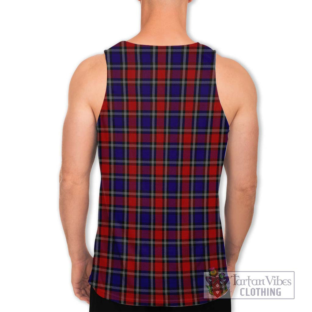 Clarke Red Tartan Men's Tank Top with Family Crest DNA In Me Style - Tartan Vibes Clothing