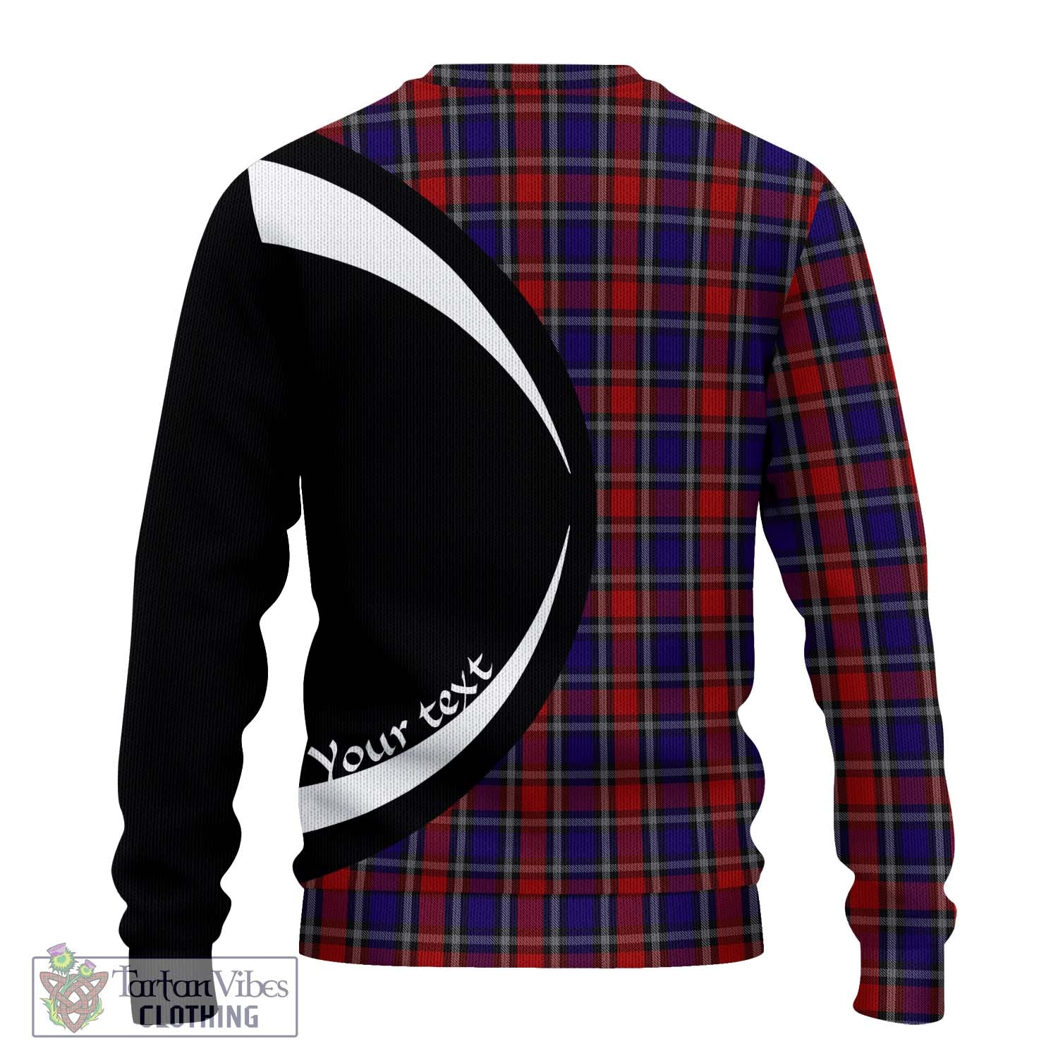Clarke Red Tartan Ugly Sweater with Family Crest Circle Style - Tartan Vibes Clothing