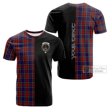 Clarke Red Tartan Cotton T-shirt with Family Crest and Half Of Me Style Kid's Shirt - Tartan Vibes Clothing