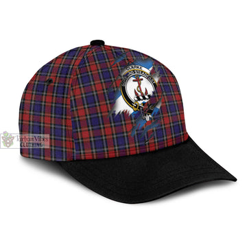 Tartan Vibes Clothing Clarke Red Tartan Classic Cap with Family Crest In Me Style