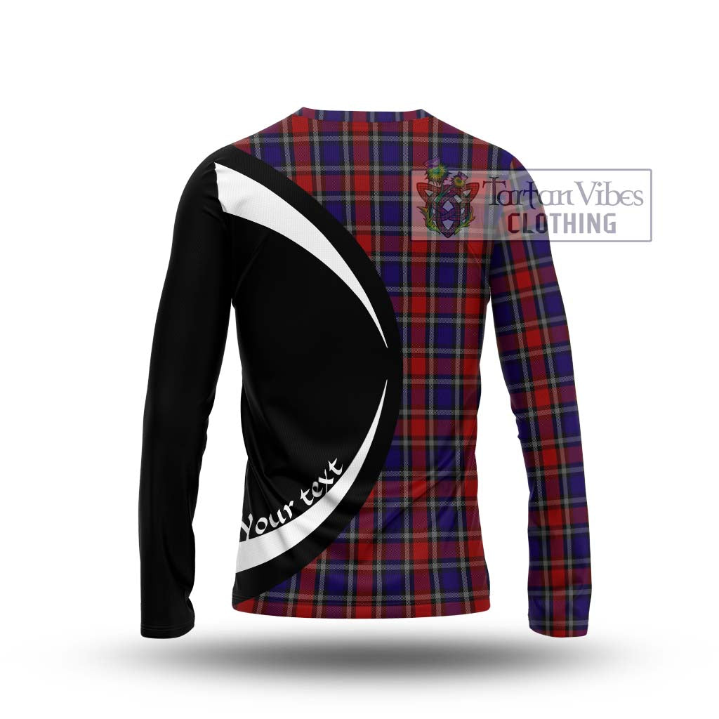 Clarke Red Tartan Long Sleeve T-Shirt with Family Crest Circle Style - Tartan Vibes Clothing
