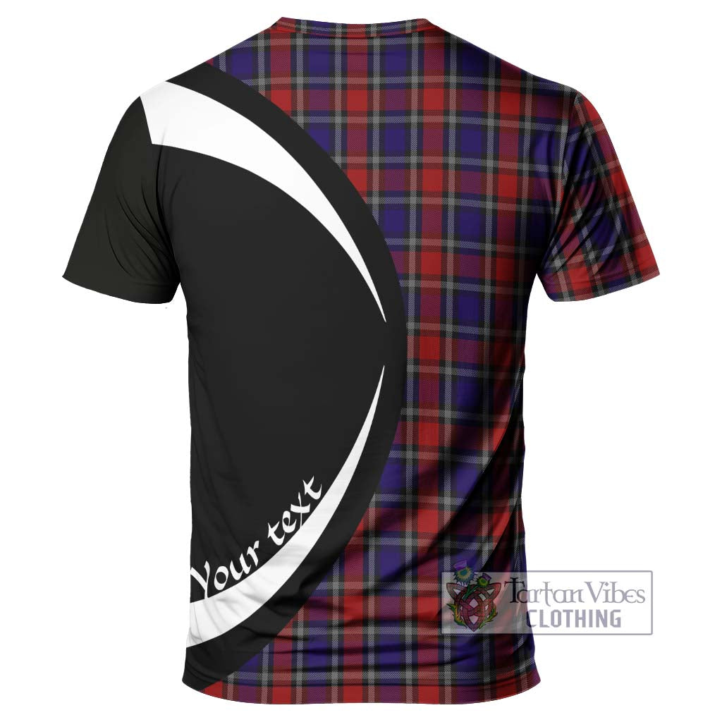 Clarke Red Tartan T-Shirt with Family Crest Circle Style - Tartan Vibes Clothing