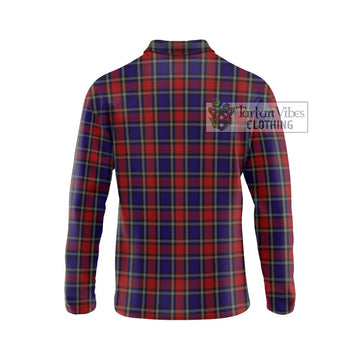 Clarke Red Tartan Long Sleeve Polo Shirt with Family Crest DNA In Me Style - Tartan Vibes Clothing