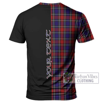 Clarke Red Tartan T-Shirt with Family Crest and Half Of Me Style - Tartan Vibes Clothing