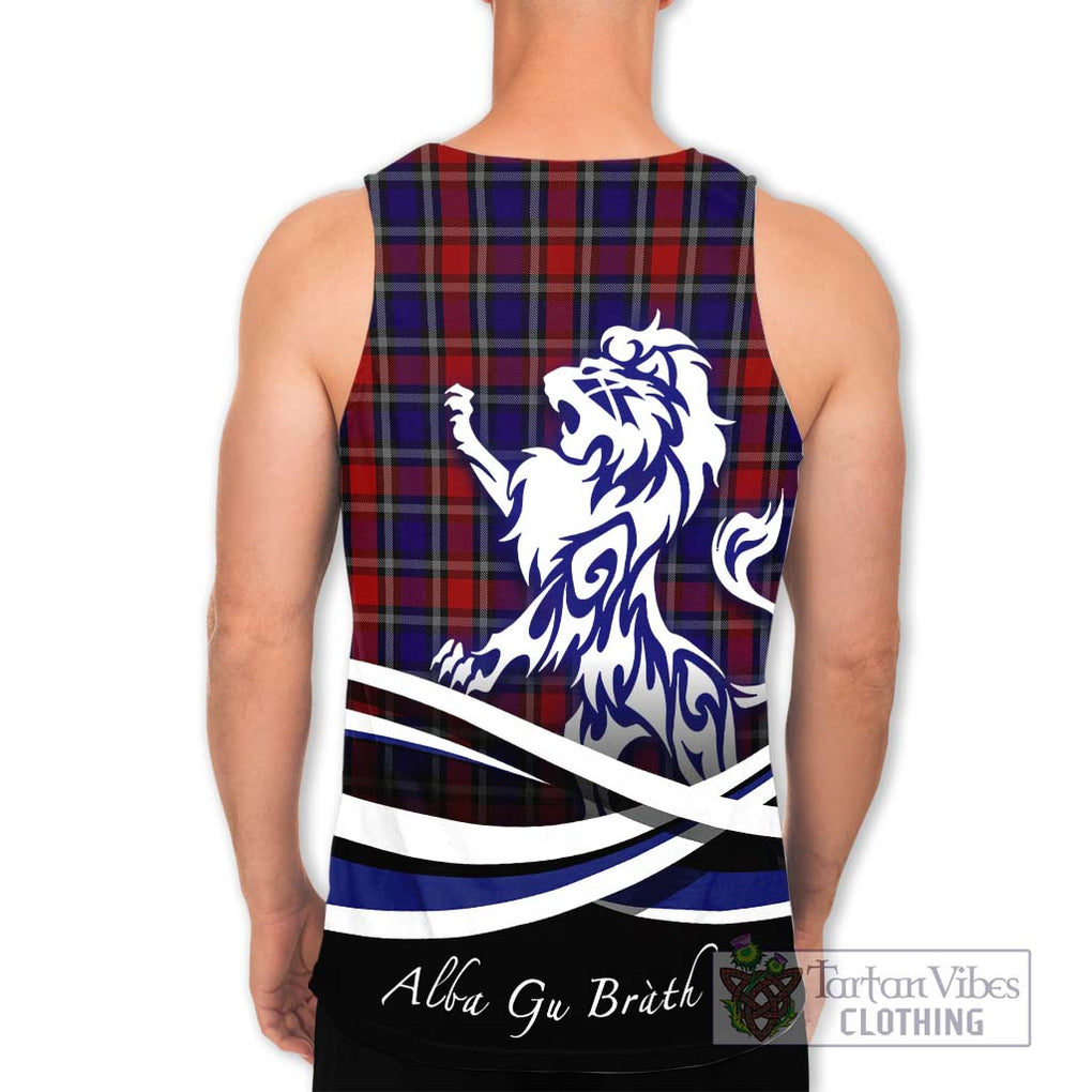 Clarke Red Tartan Men's Tank Top with Alba Gu Brath Regal Lion Emblem - Tartan Vibes Clothing