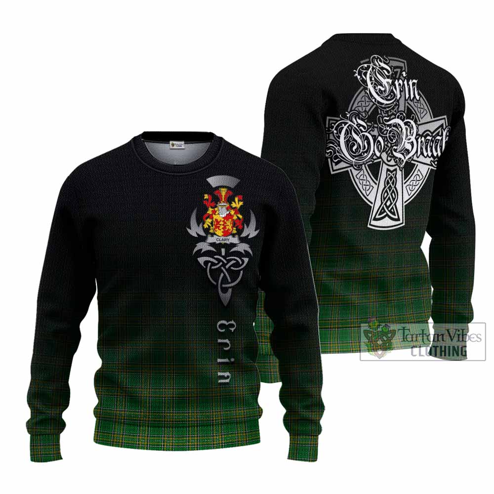 Clary Irish Clan Knitted Sweater with Coat of Arms Erin Go Bragh Celtic Inspired - Tartan Vibes Clothing