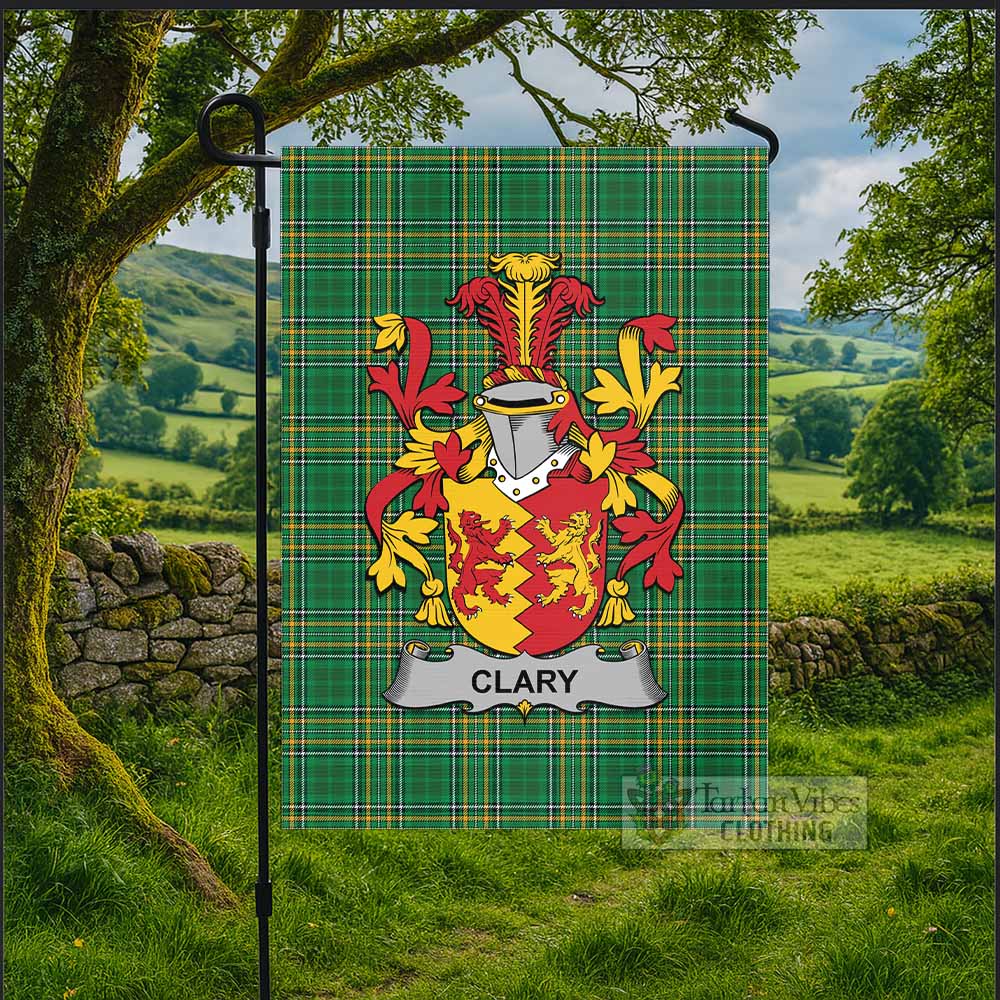 Clary Irish Clan Tartan Flag with Coat of Arms