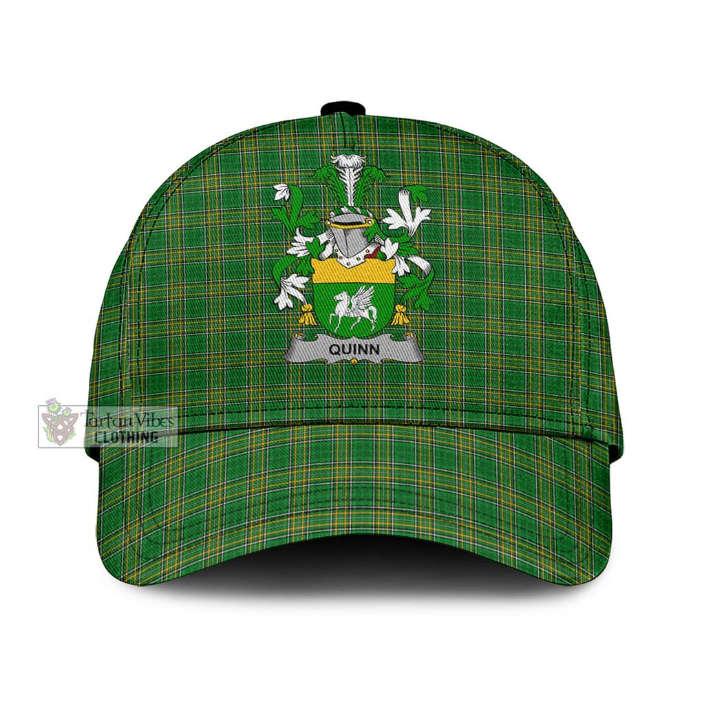 Quinn Irish Clan Tartan Classic Baseball Cap with Coat of Amrs Classic Cap Universal Fit - Tartan Vibes Clothing
