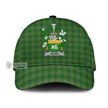 Quinn Irish Clan Tartan Classic Cap with Coat of Amrs Classic Cap Universal Fit - Tartan Vibes Clothing