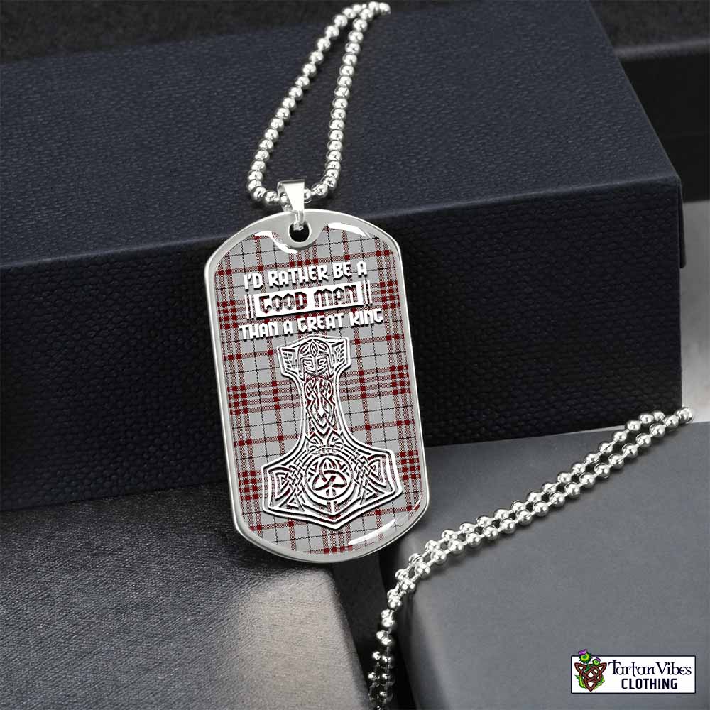 Clayton Tartan Dog Tag Necklace Viking Mjolnir Style Silver No - Tartan Vibes Clothing
