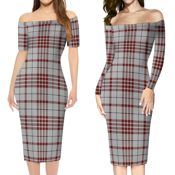 Clayton Tartan Off Shoulder Lady Dress Women's Dress - Tartan Vibes Clothing
