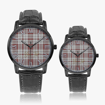 Clayton Tartan Personalized Your Text Leather Trap Quartz Watch Ultra Thin - Tartan Vibes Clothing
