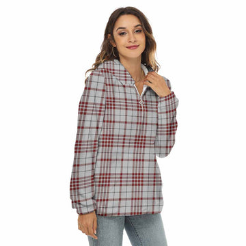 Clayton Tartan Women's Borg Fleece Hoodie with Half Zip Female - Tartan Vibes Clothing