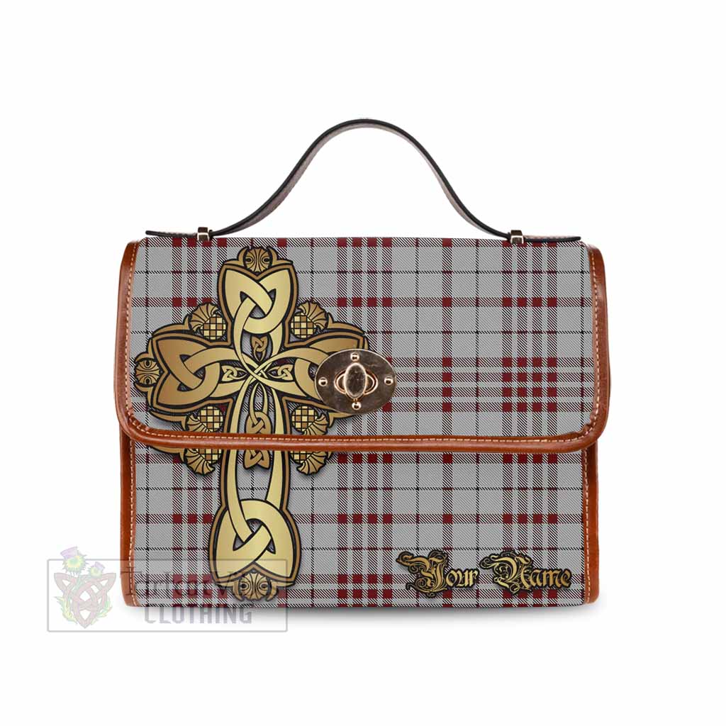 Tartan Vibes Clothing Clayton Tartan Waterproof Canvas Bag Golden Thistle Celtic Cross Style
