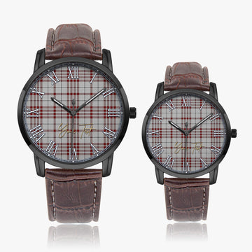 Clayton Tartan Personalized Your Text Leather Trap Quartz Watch - Tartan Vibes Clothing