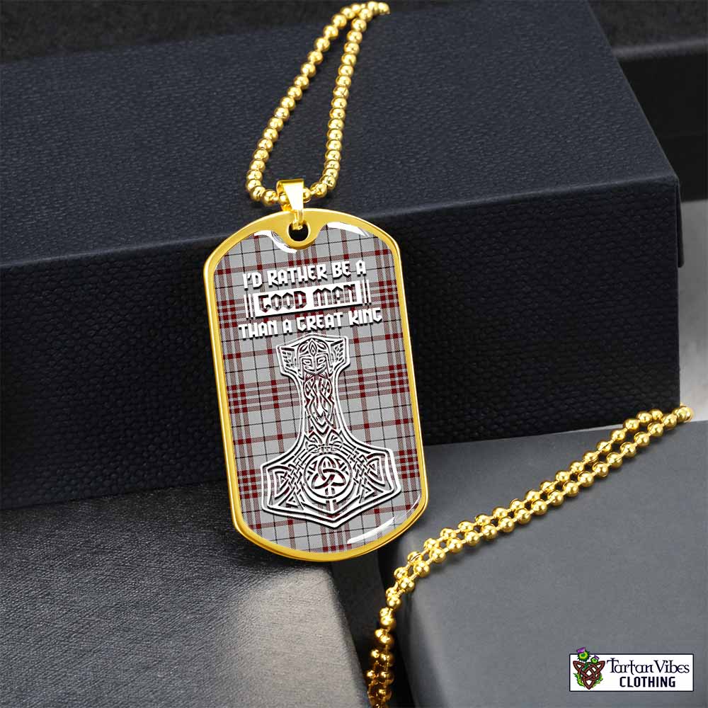 Clayton Tartan Dog Tag Necklace Viking Mjolnir Style Gold No - Tartan Vibes Clothing