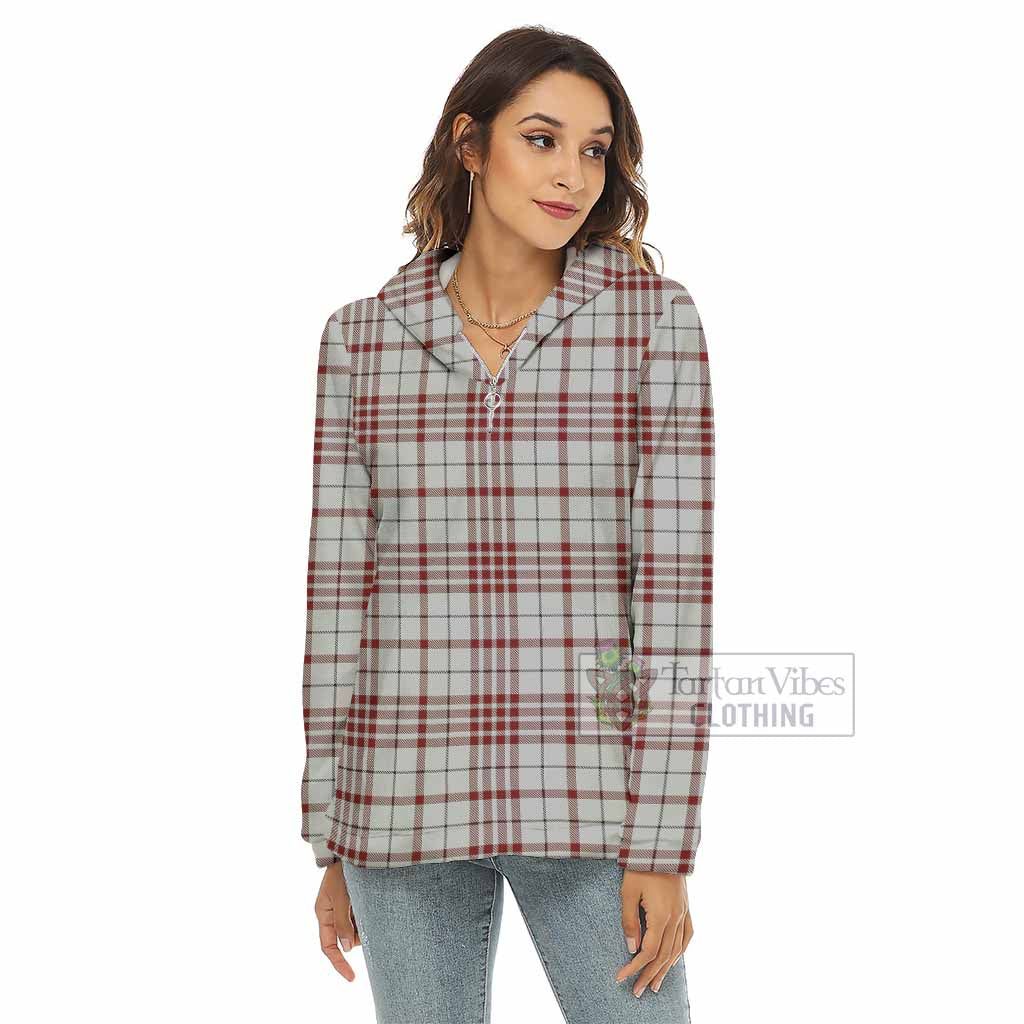 Tartan Vibes Clothing Clayton Tartan Women's Borg  Half Zip Fleece Hoodie