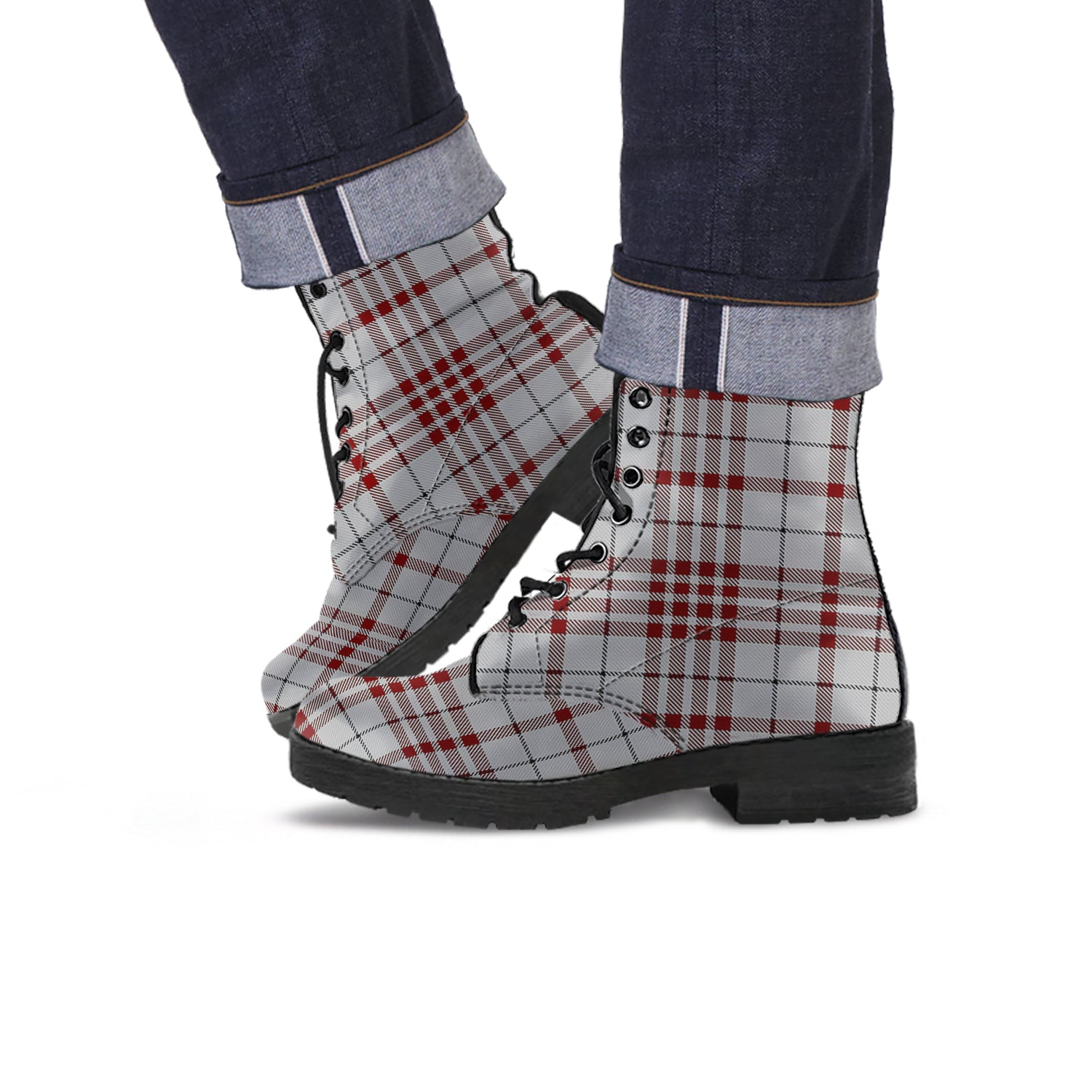 Clayton Tartan Leather Boots - Tartan Vibes Clothing