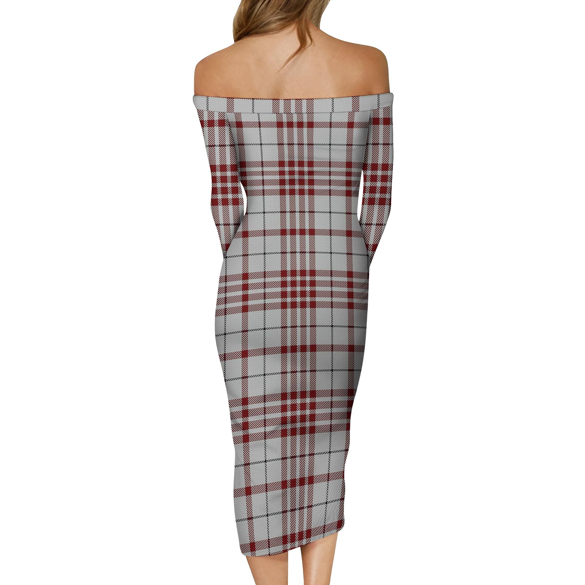 Clayton Tartan Off Shoulder Lady Dress - Tartan Vibes Clothing