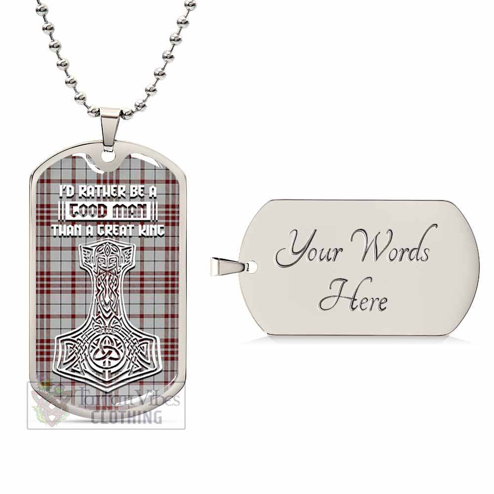 Clayton Tartan Dog Tag Necklace Viking Mjolnir Style Silver Yes - Tartan Vibes Clothing