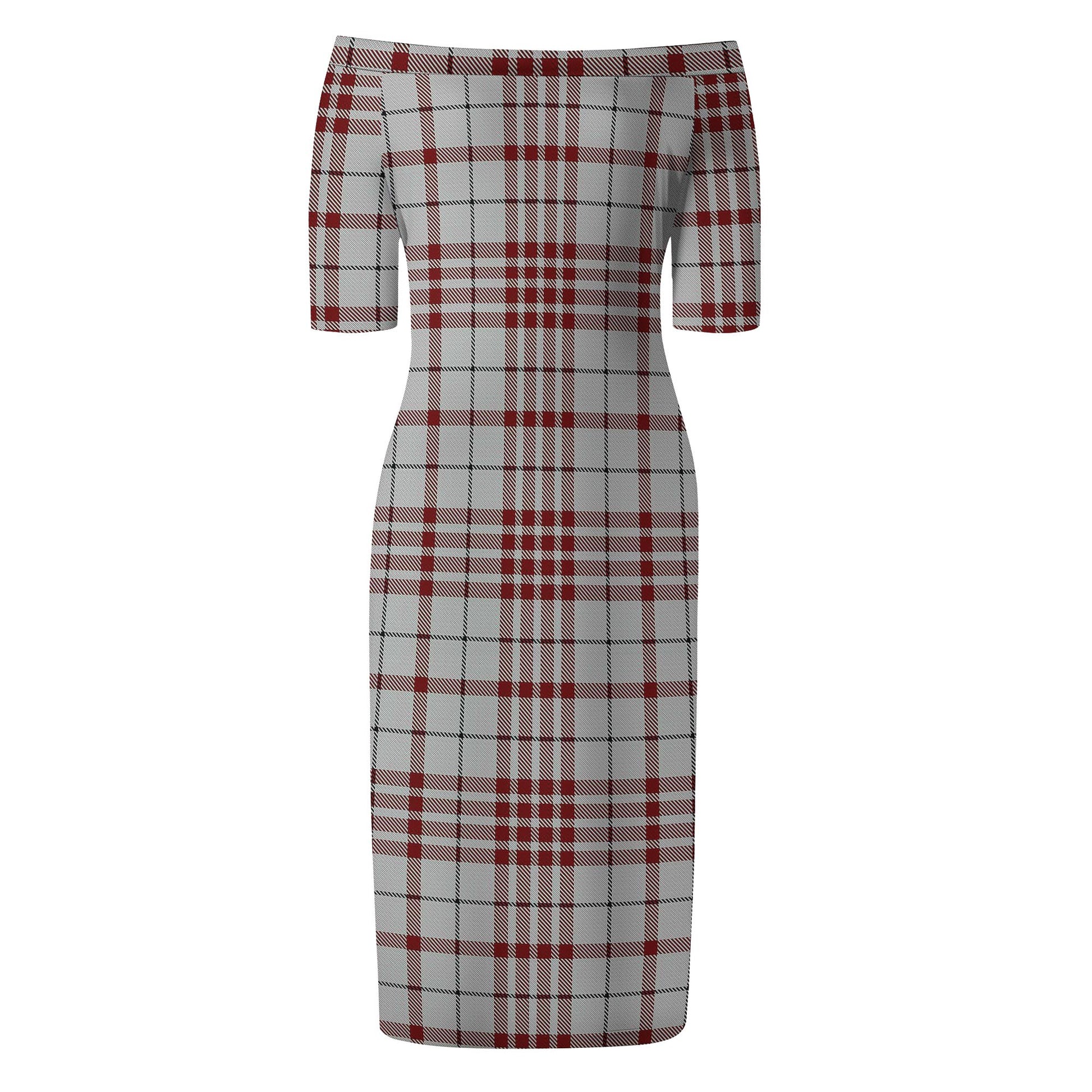 Clayton Tartan Off Shoulder Lady Dress - Tartan Vibes Clothing