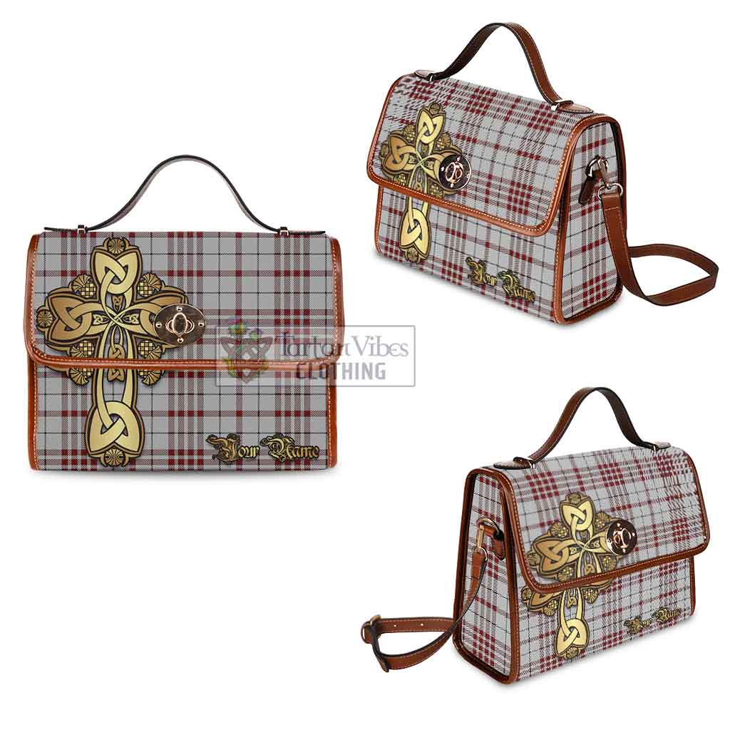 Tartan Vibes Clothing Clayton Tartan Waterproof Canvas Bag Golden Thistle Celtic Cross Style