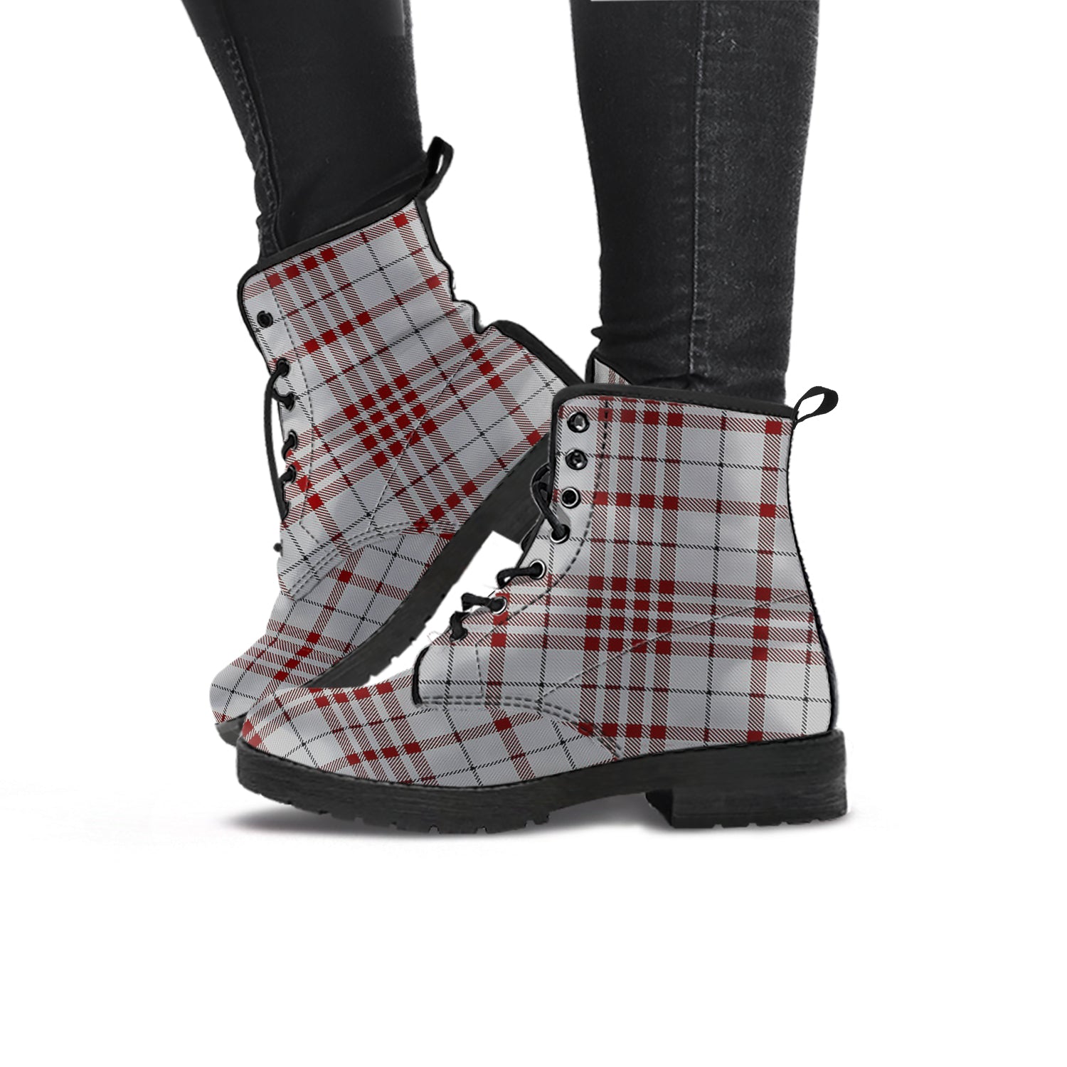 Clayton Tartan Leather Boots - Tartan Vibes Clothing