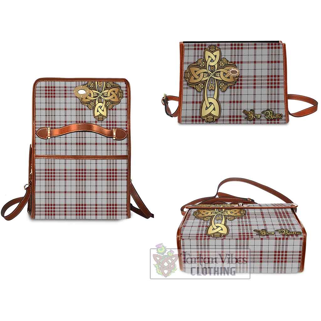 Tartan Vibes Clothing Clayton Tartan Waterproof Canvas Bag Golden Thistle Celtic Cross Style